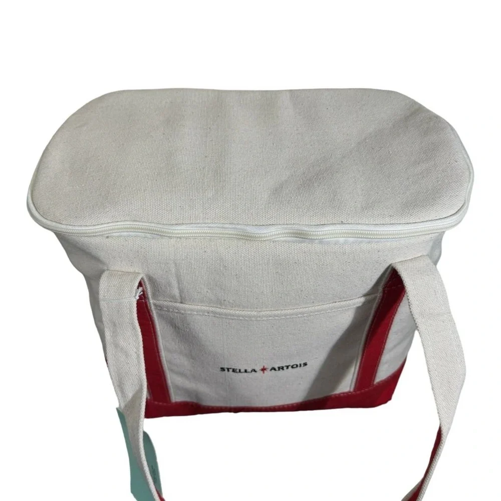 Stella Artois Canvas Tote Cooler Beverage Bag Ice Chest Red Cream‎ Unisex